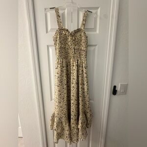 Floral Midi Dress with Ruffle Hem